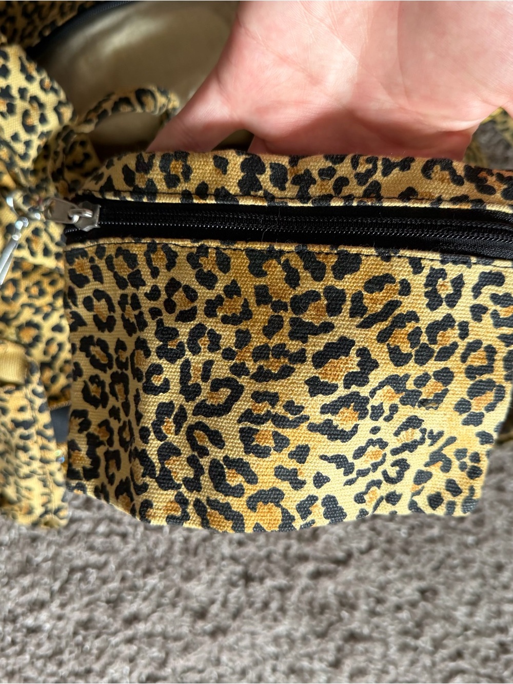 Rare Vintage Leopard Print Sequin Tote Bag With Wooden Charms - Picture 6 of 7